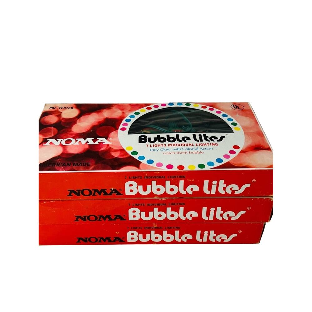 3 Vintage Noma Bubble Light Sets. EACH SET IS MISSING 1 Light BULB.